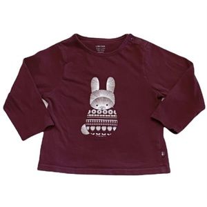 Obaibi organic cotton bunny graphic long sleeve 12 months